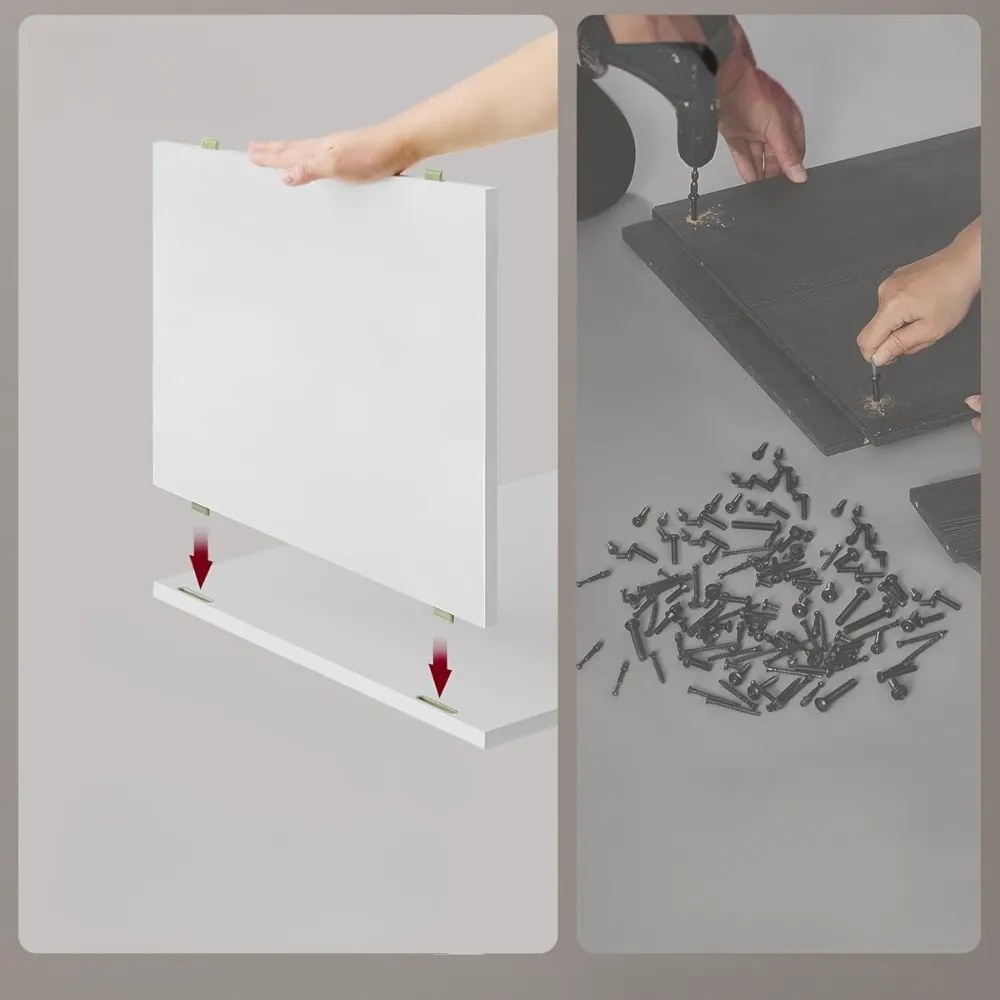 LUCIANO éjjeli szekrény töltési funkcióval, 35x45x58,3 cm, fehér Vasagle