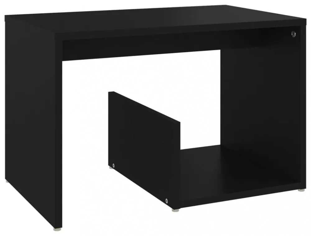 fekete forgácslap kisasztal 59 x 36 x 38 cm