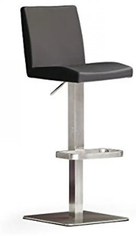 LOPES 2 INOX PVC - Műbőr Fekete Bárszék