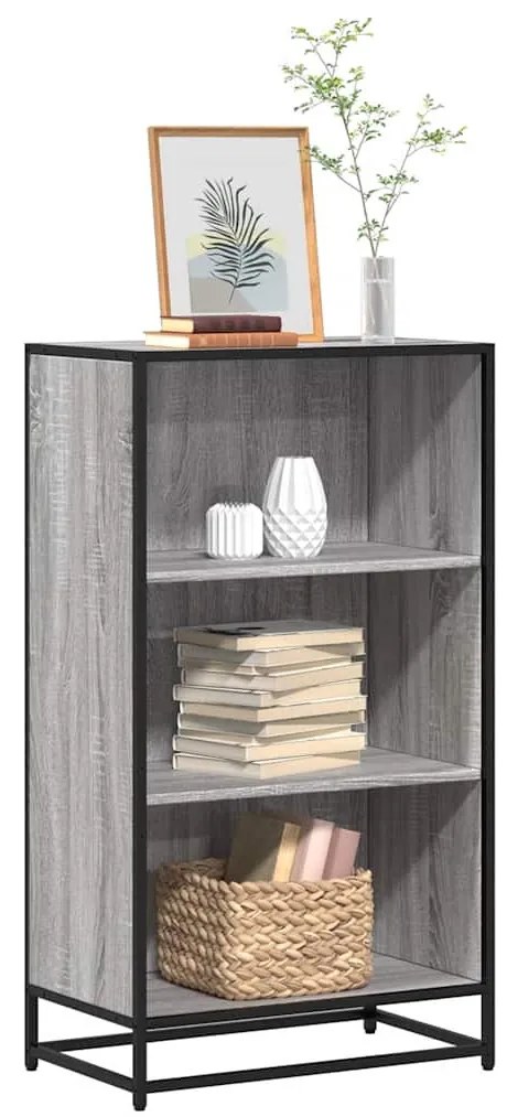 szürke sonoma színű szerelt fa könyvszekrény 60x35x107,5 cm