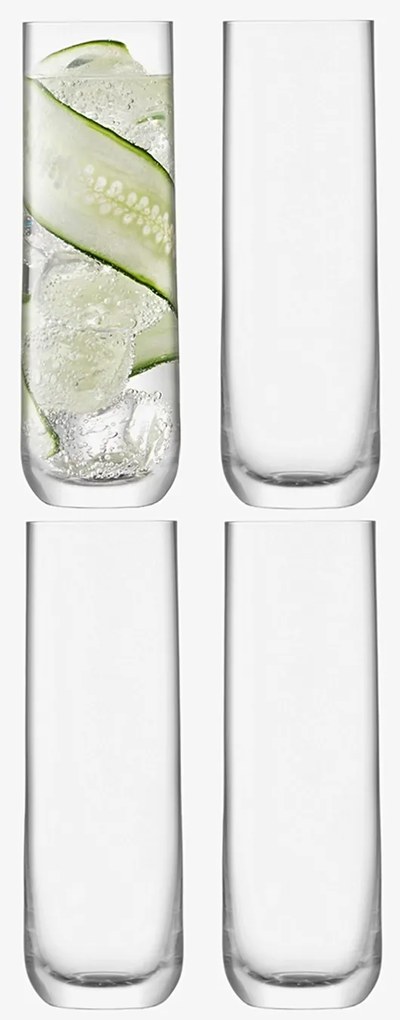 Vysoká sklenice Borough, 420 ml, čirá, set 4 ks - LSA International