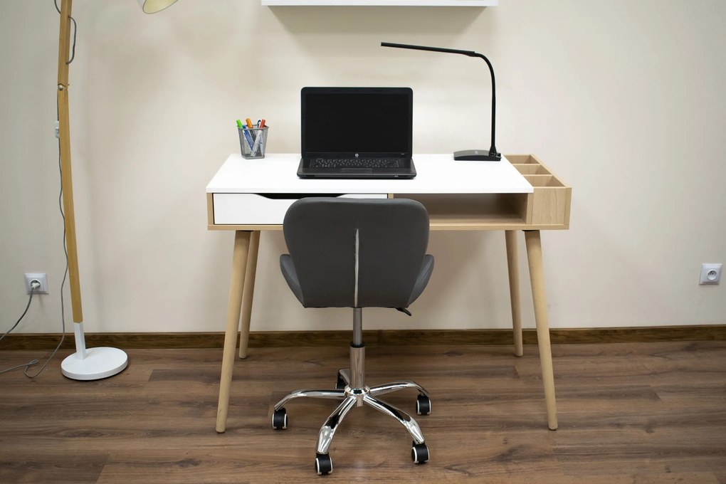 AVOLA irodai szék ökobőr kivitelben, szürke