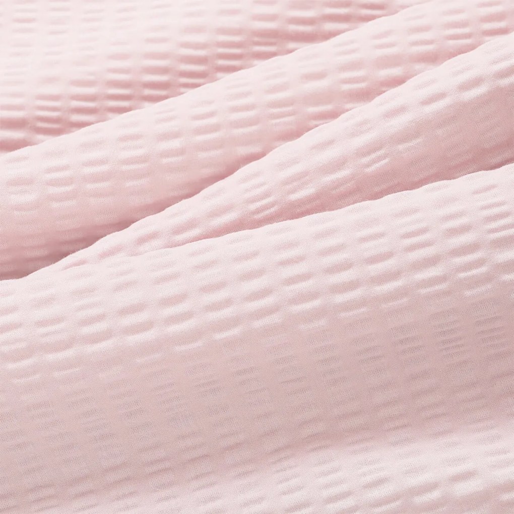Goldea krepp ágyneműhuzat duo - rózsaszín masnik, púderrózsaszín hátoldal 140 x 200 és 70 x 90 cm