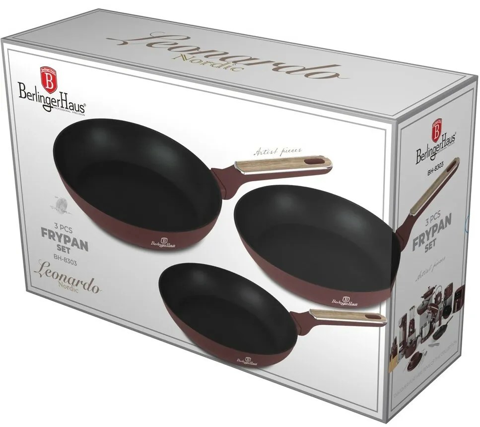 BerlingerHaus Leonardo Nordic titánbevonatúserpenyő szett, 3 db