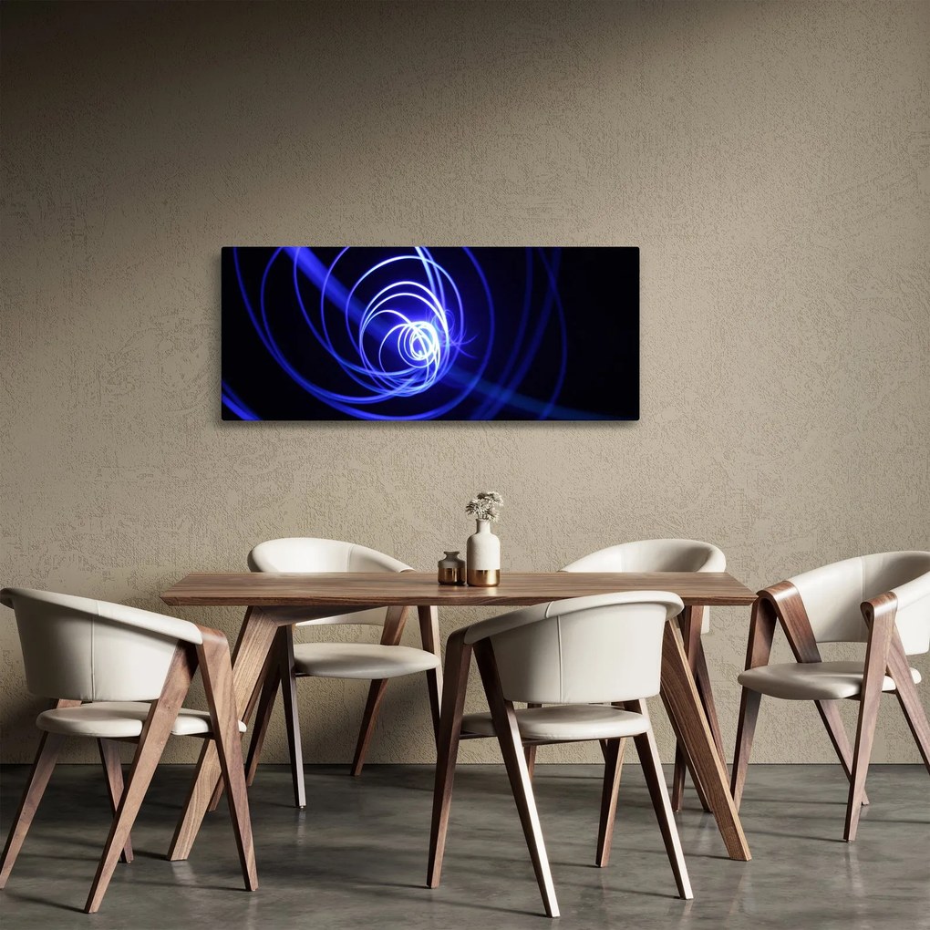 Kék spirálok képe (120x50 cm)