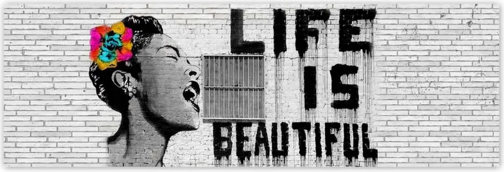 Poszterek 200x66 Banksy Life is beautiful