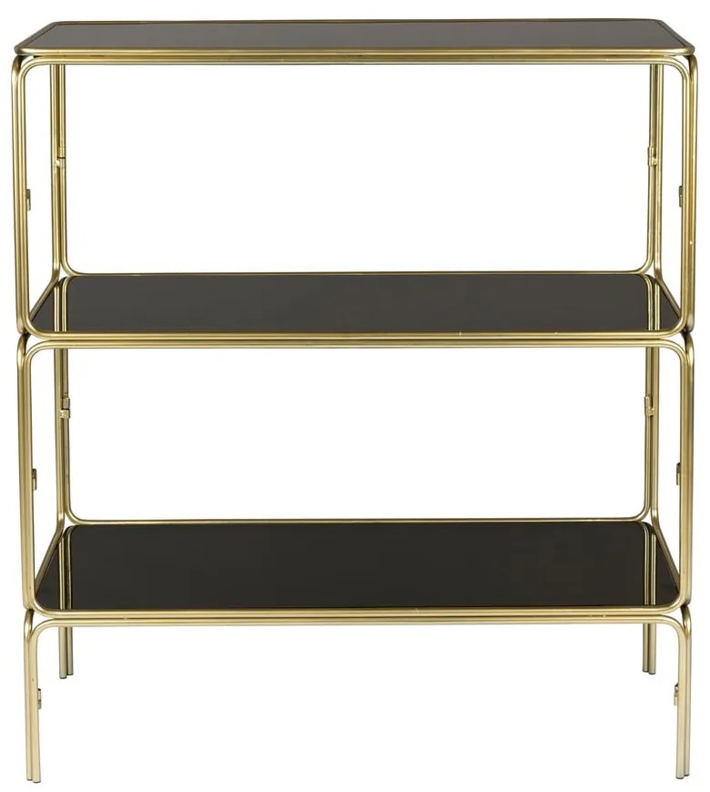 Fekete-aranyszínű fém könyvespolc 80x89x35 cm Liah – White Label