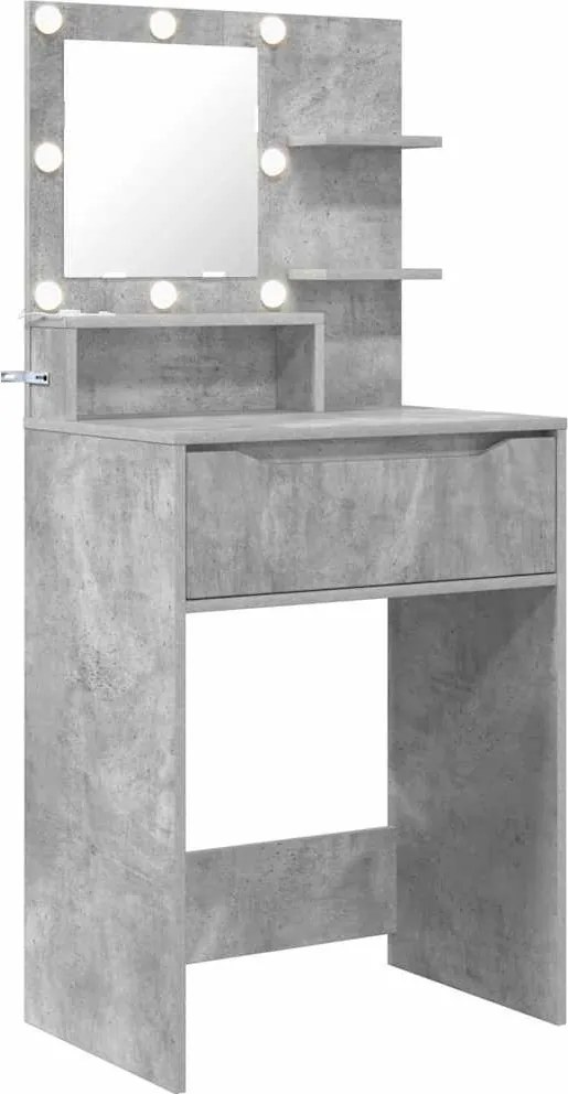 vidaXL Hálószobai Öltözködő Asztalok Beton Szürke 80 x 39,6 x 135 cm