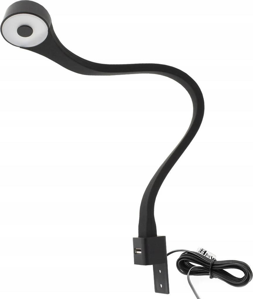 LED-es éjjeli lámpa hálószobai ágyhoz, rugalmas olvasókarral Flexi