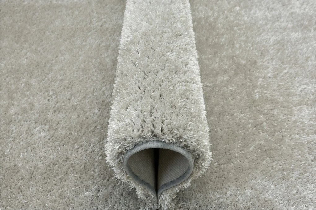 Shaggy Szőnyeg Luxus Ezüstös Szürke Bolyhos Csillogó Silky 100x150 cm