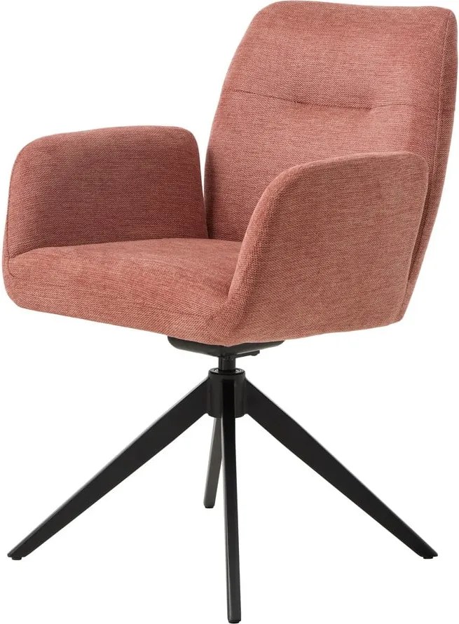 Rózsaszín kárpitozott karfás étkezőfotel Roxana – Unique Furniture