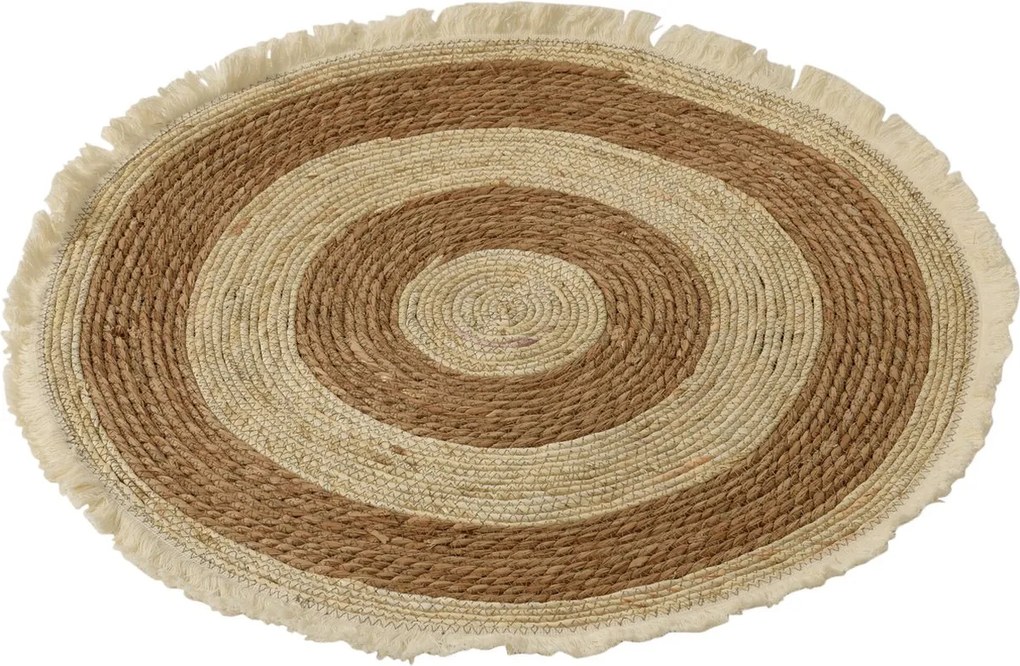 Természetes kerek szőnyeg VELOR DUO ⌀ 70 cm, bézs/barna