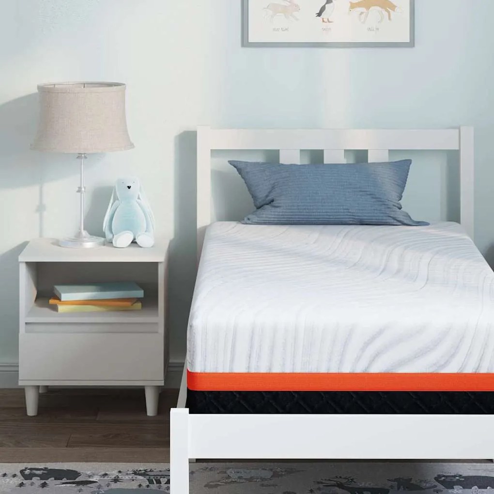 Matrac Fehér és Szürke 80 x 160 cm Memóriahab