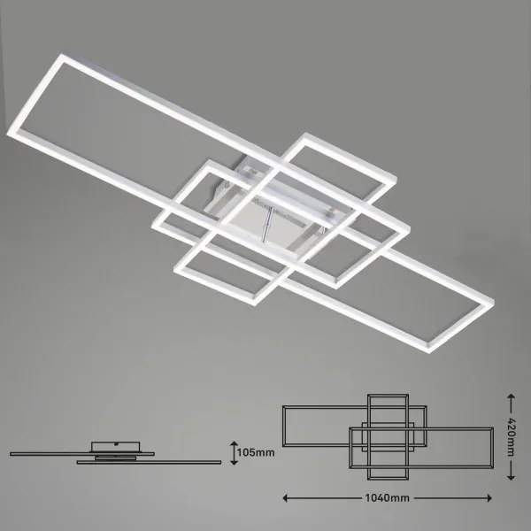 Brilo - LED Dimmelhető felületre szerelhető csillár FRAME LED/51W/230V króm + távirányító