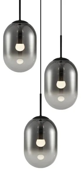 Csillár zsinóron ALIAS 3xE14/40W/230V fekete/szürke