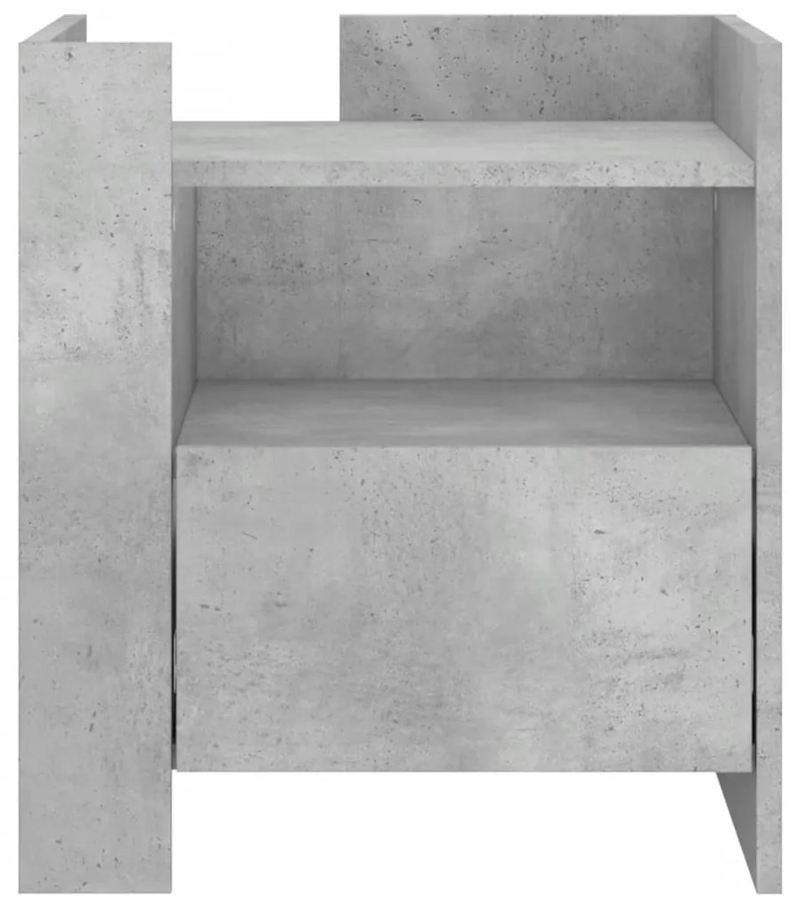 Betonszürke szerelt fa éjjeliszekrény 45 x 50 x 50 cm