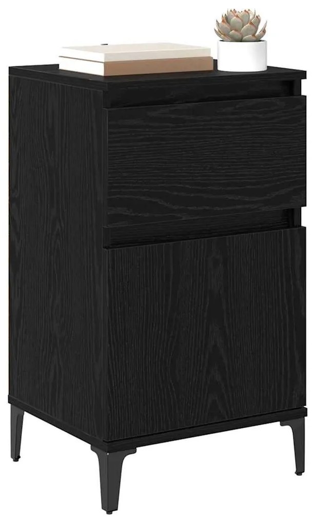 Éjjeliszekrény 2 pcs Musta tammi 40 x 35 x 70 cm Faanyag
