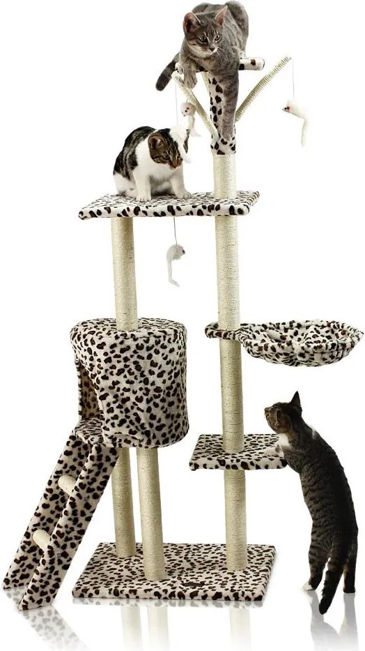 Kaparófa macskáknak Hawaj 138 cm leopárd minta