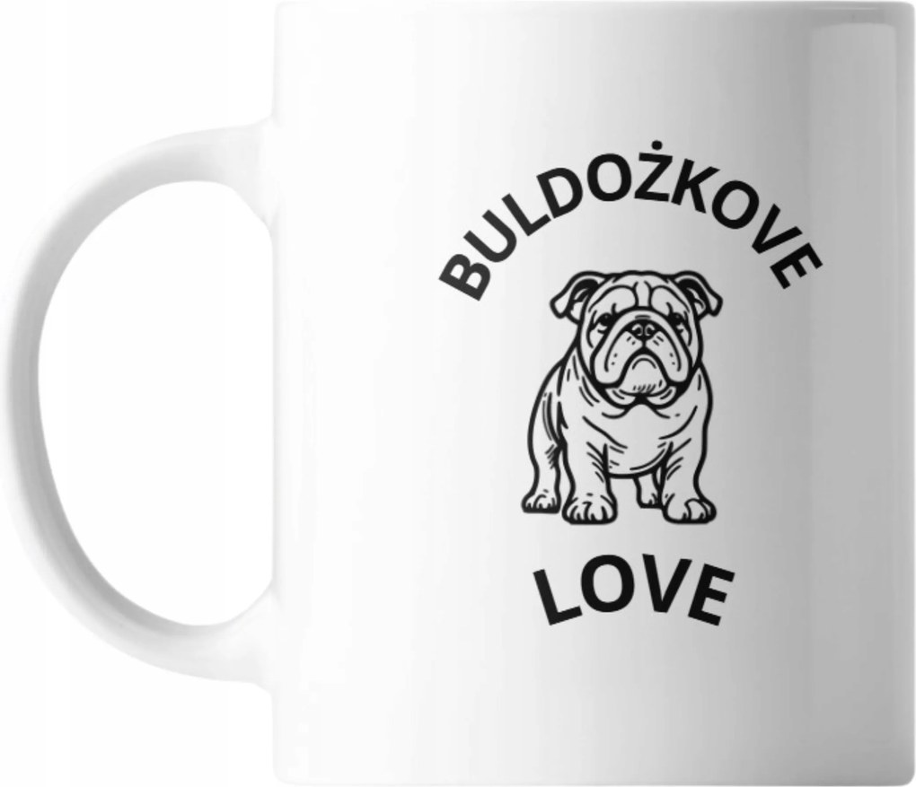 Nyomtatott Bögre Kerámia Bulldog Kutya Fajta Ajándék Kutyus Buldózer