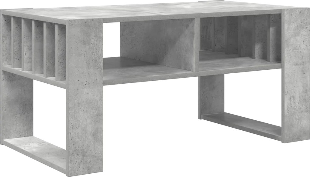 vidaXL Dohányzóasztal Beton Szürke 92 x 49,5 x 45 cm Faanyag
