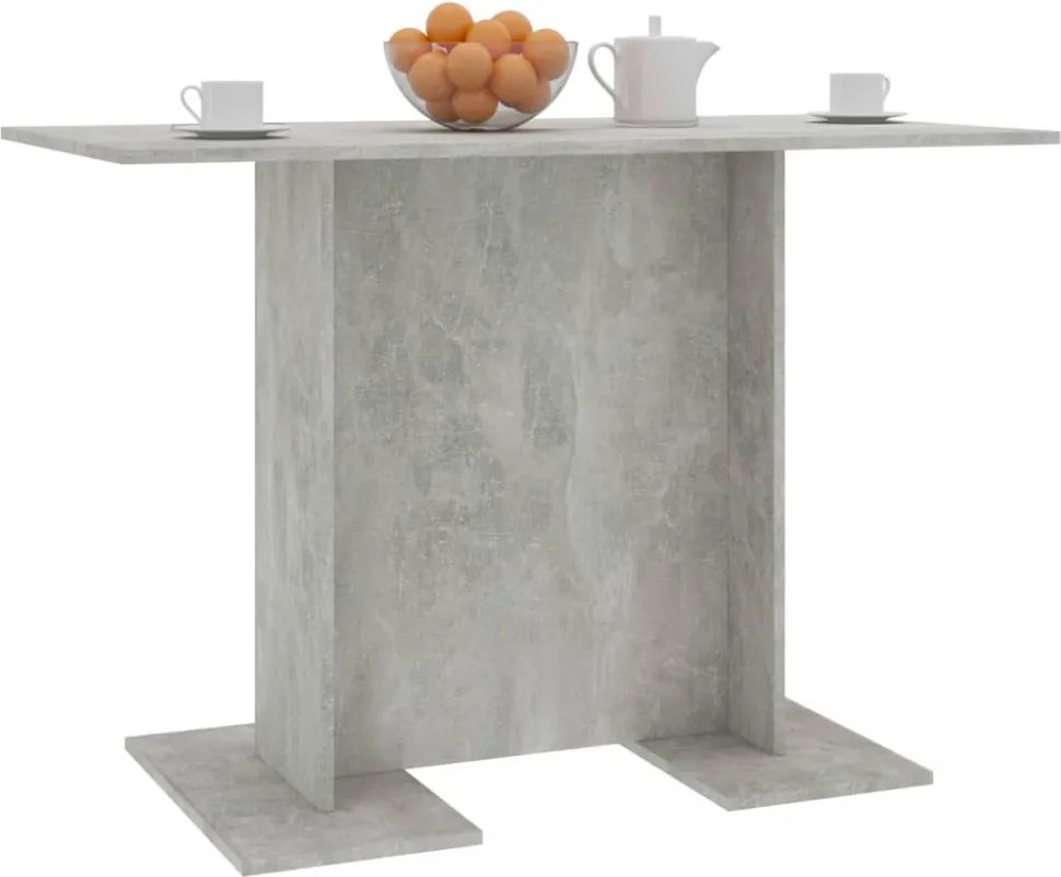 betonszürke szerelt fa étkezőasztal 110 x 60 x 75 cm