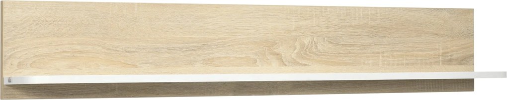 HOMCOM Függő Polc Fali Kivitelű Fa Polc Nappalira, Hálószobába, Előszobába, Konyhába, Fürdőszobába 120x15x20 cm Tölgy és Fehér | Aosom