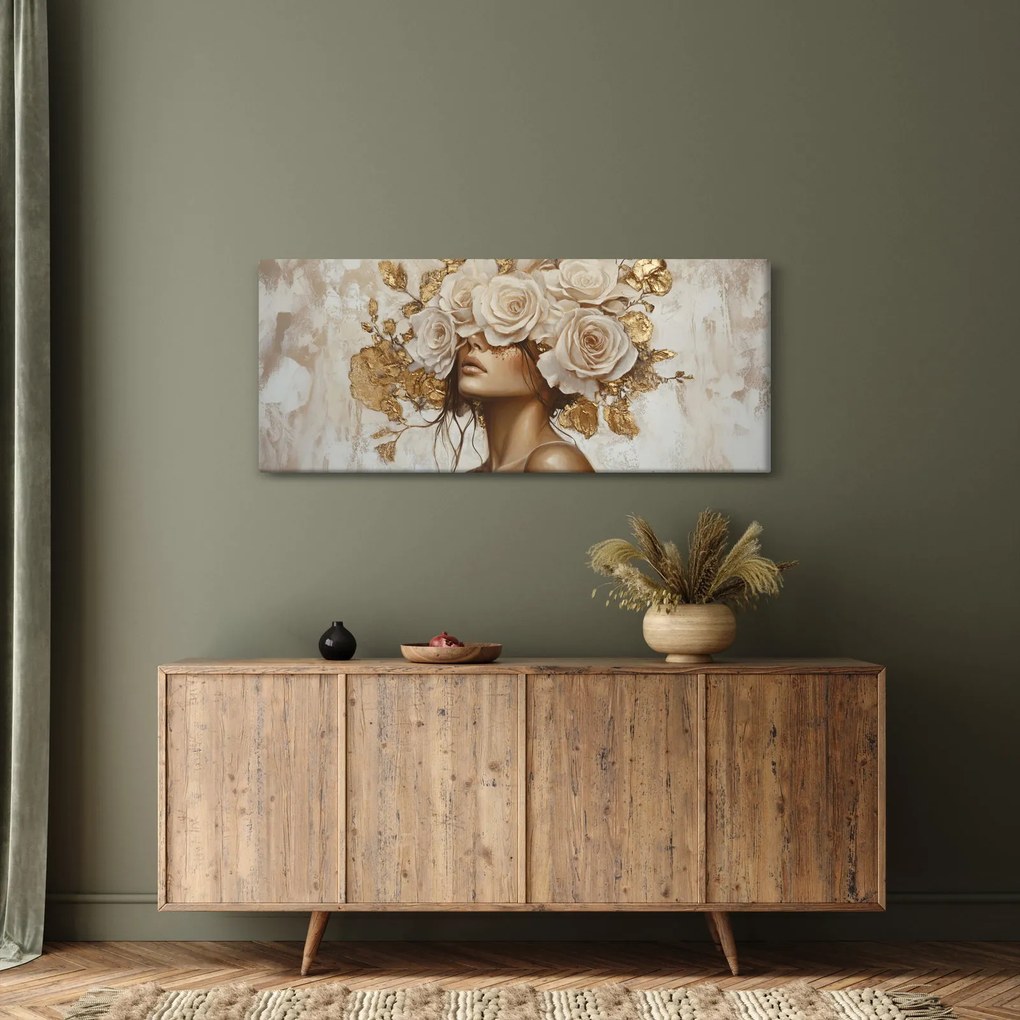 Kép - Lány rózsákkal (120x50 cm)