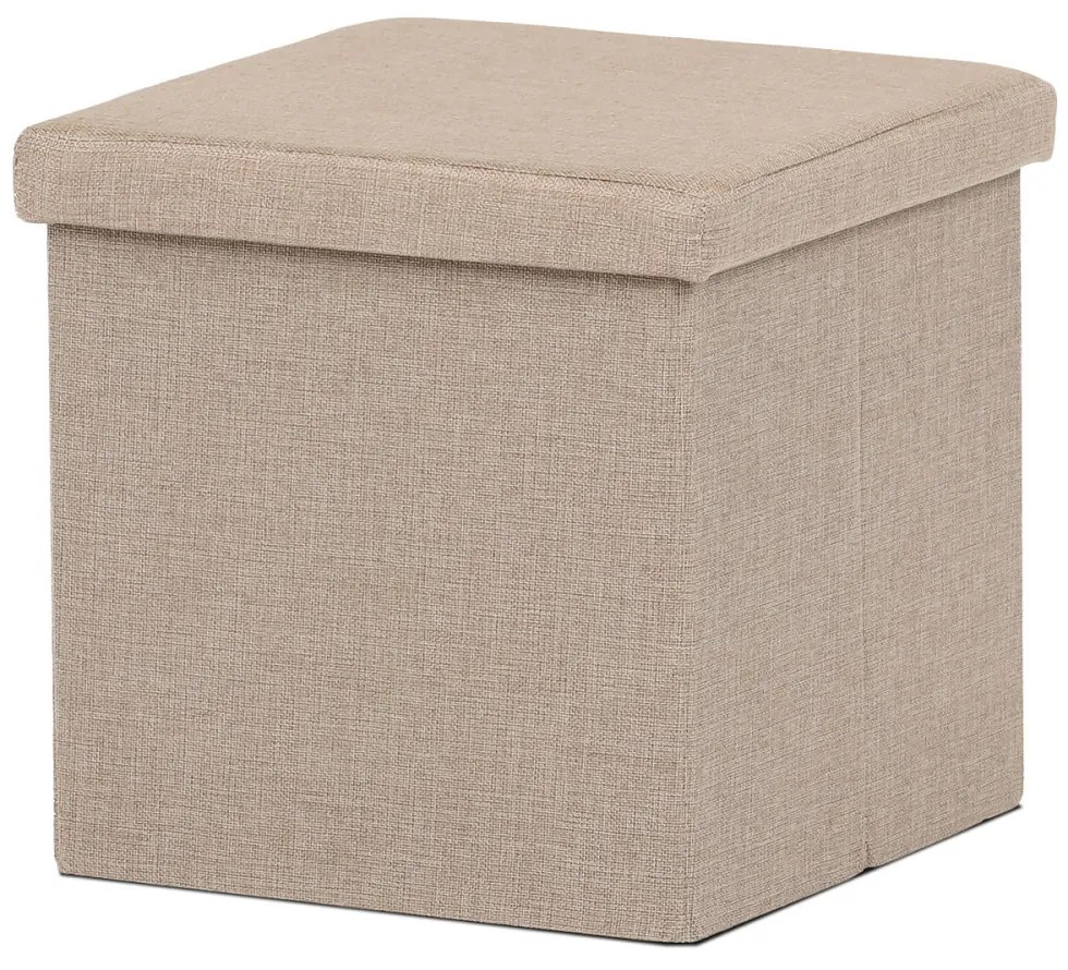 Taburet Cu Depozitare Material Textil Crem. TAB-461