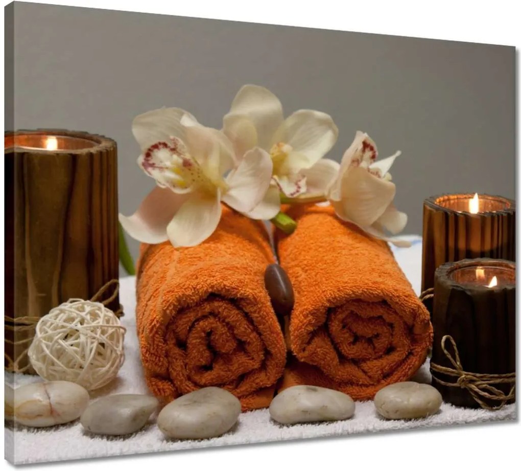 Vászonkép 50x40 Orchidea Háztartási kövek