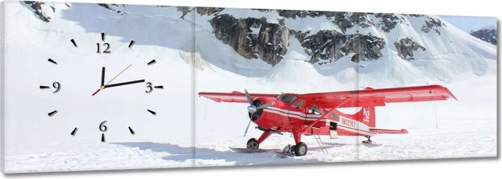 Órák 120x40 Piros repülőgép a hegyekben