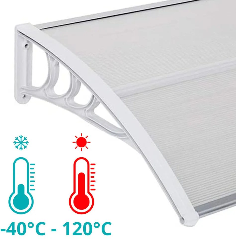 Műanyag előtető több méretben és színben-120x90 cm-fehér