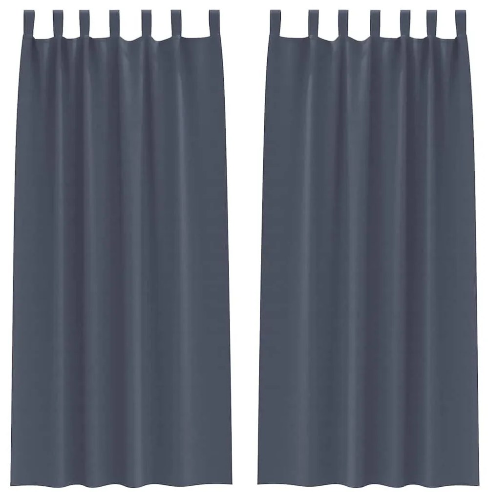 Függönyök függönyökkel 2 pcs Antracit 245x140cm Poliészter