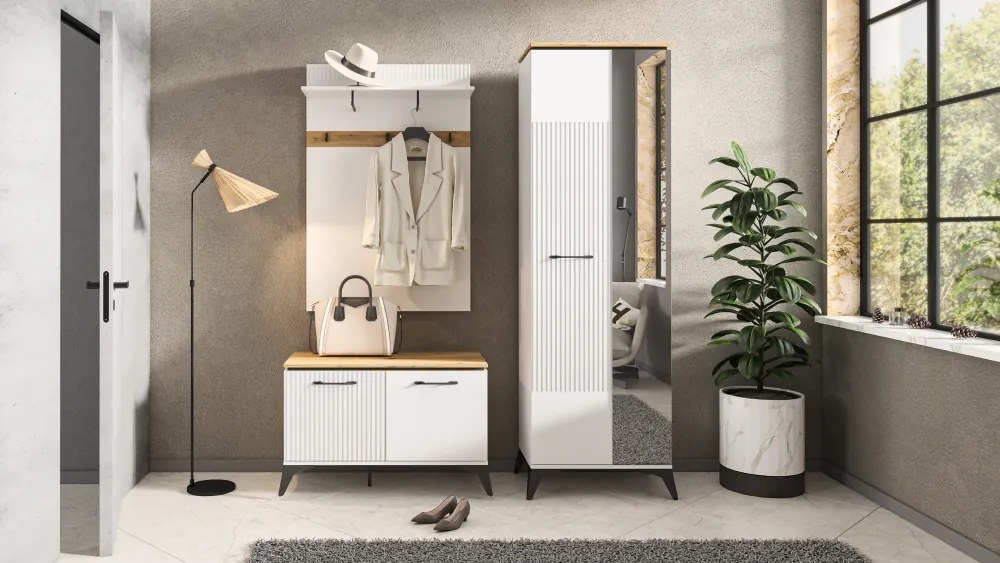 Fogas panel 80, fehér/evoke tölgy, VELIS