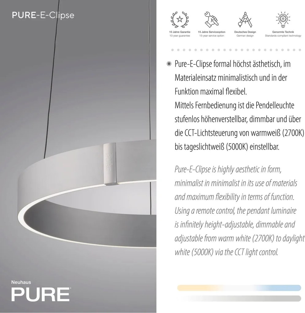 Paul Neuhaus modern függeszték pure e-clipse eloxált alumínium pln2560-95