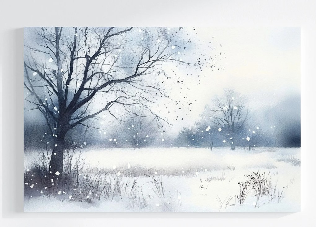 Vászonkép Canvas Tájkép Fa Tél Hó Hófúvás Fagy 60x40