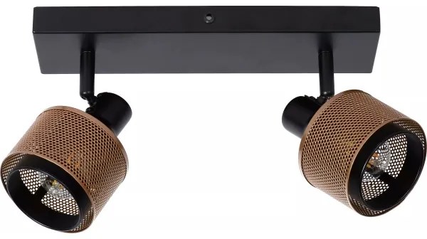 Lucide 77980/02/30 - Spotlámpa RAFA 2xE14/40W/230V fekete/bronz