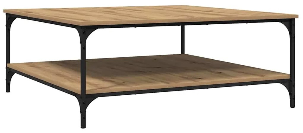 Dohányzóasztal kézműves tölgy 100 x 100 x 40 cm Faanyag