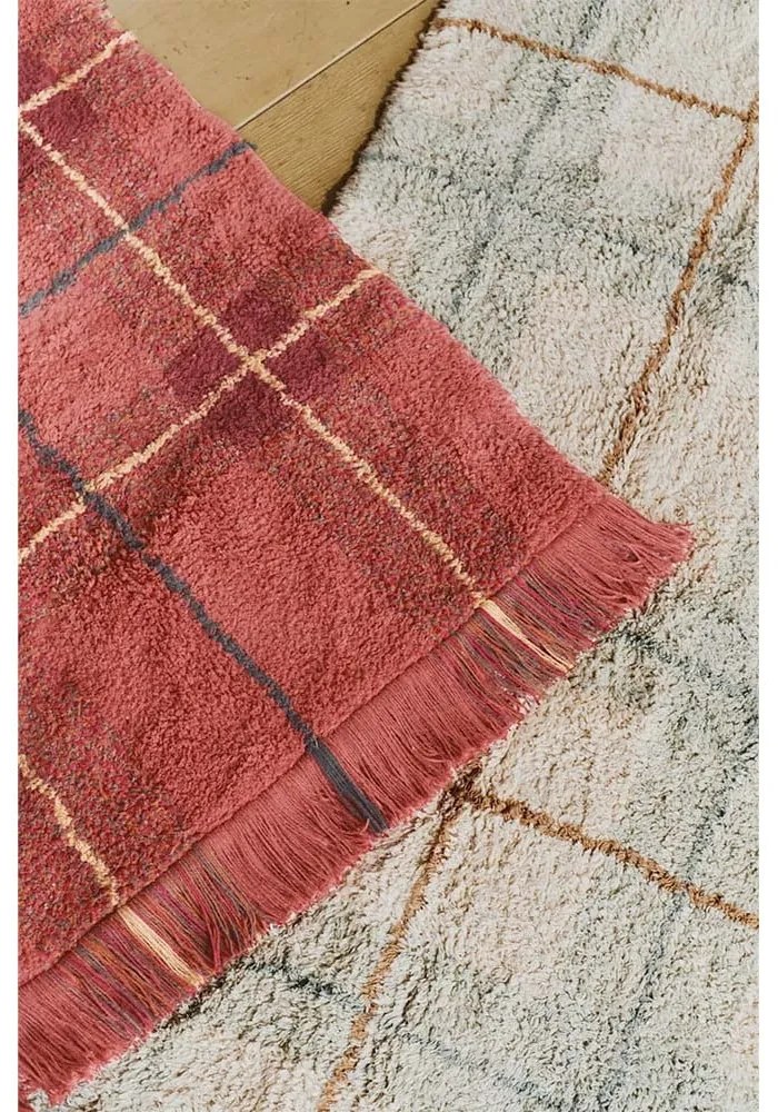 Piros mosható-kézi szövésű pamut szőnyeg 90x120 cm Tartan Vintage Red – Lorena Canals