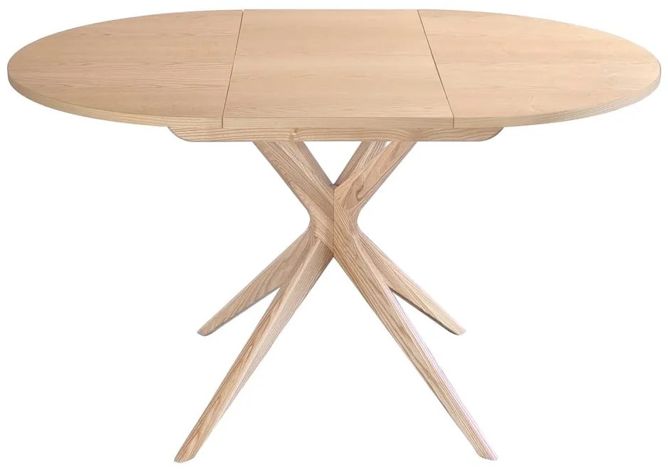 Kőrisfa kerek bővíthető étkezőasztal hosszabbító asztallappal ø 90 cm Jubi – Ragaba