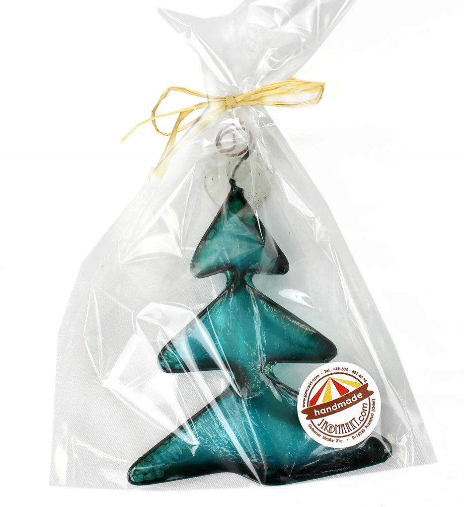 Kézműves karácsonyi dekoráció türkiz karácsonyfa