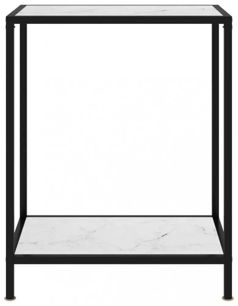 fehér edzett üveg tálalóasztal 60 x 35 x 75 cm