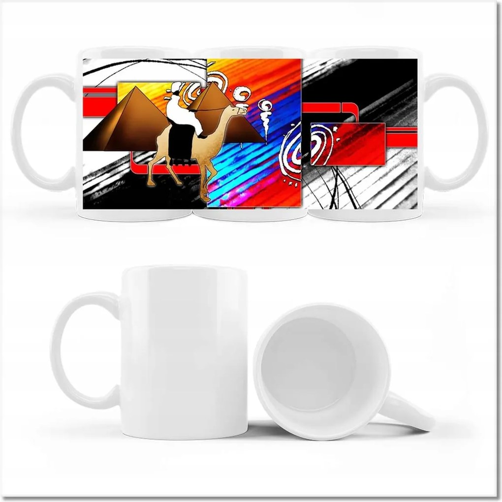 Piramis utazás mintás bögre