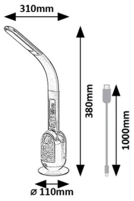 Rabalux 74230 - LED RGB Dimmelhető asztali lámpa FIGEN LED/5W/230V fekete