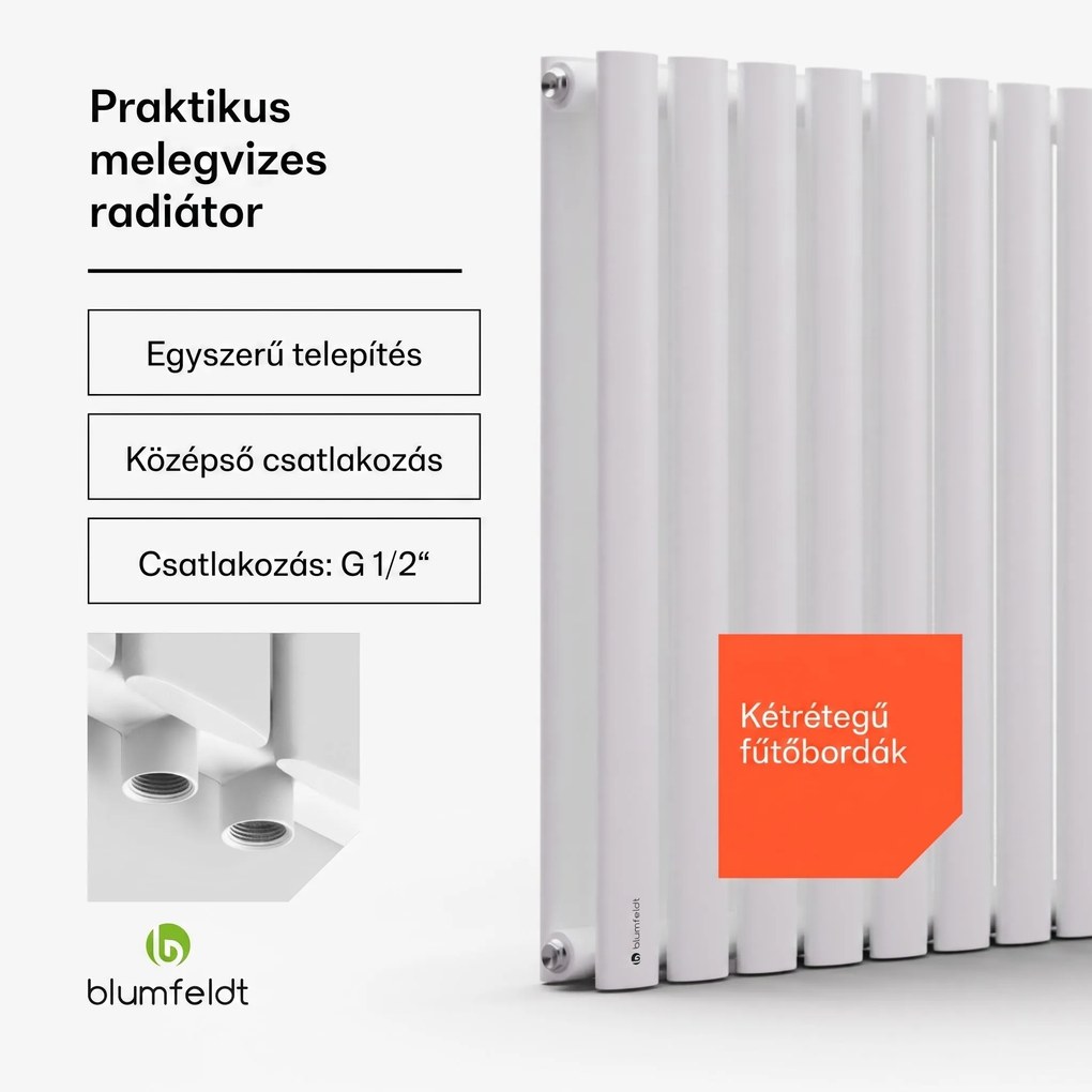 Blumfeldt Tallheo, 100 x 60, radiátor, csőradiátor, 1445 W, melegvizes, 1/2