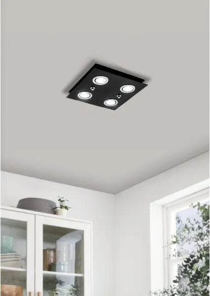 Eglo 33804 - LED Mennyezeti lámpa GRATTINO 4xGU10/2,8W/230V 3000K fekete