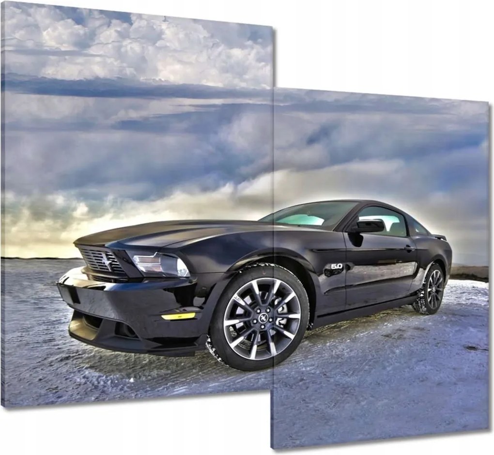 Vászonkép 80x70 Ford Mustang a hóban Autó Klasszikus Made in Usa