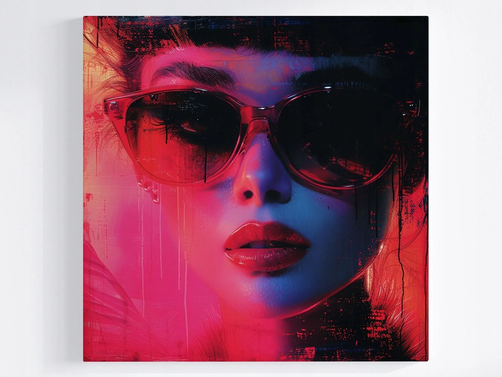 Canvas Vászonkép Női Portré Glamour Fashion Neon Urban 40x40