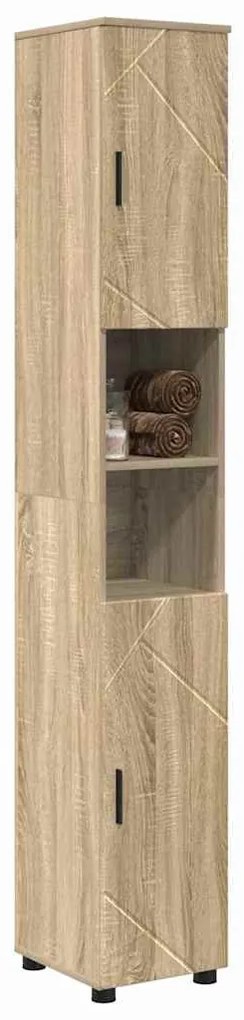Fürdőszobai magas szekrény sonoma tölgy 30 x 35 x 192 cm