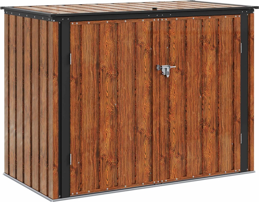 vidaXL Kerti Tároló Doboz Barna 151,5 x 82 x 110,5 cm Acél