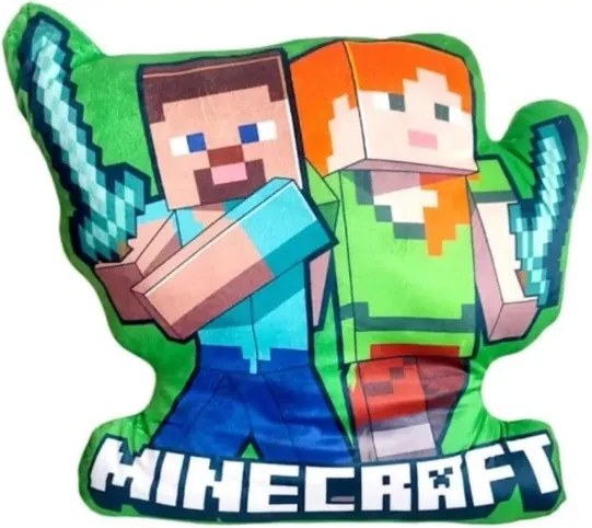Minecraft Duo 3D formapárna, díszpárna 40 cm